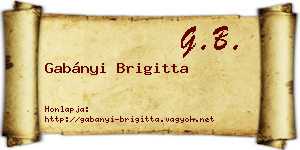 Gabányi Brigitta névjegykártya