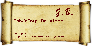 Gabányi Brigitta névjegykártya